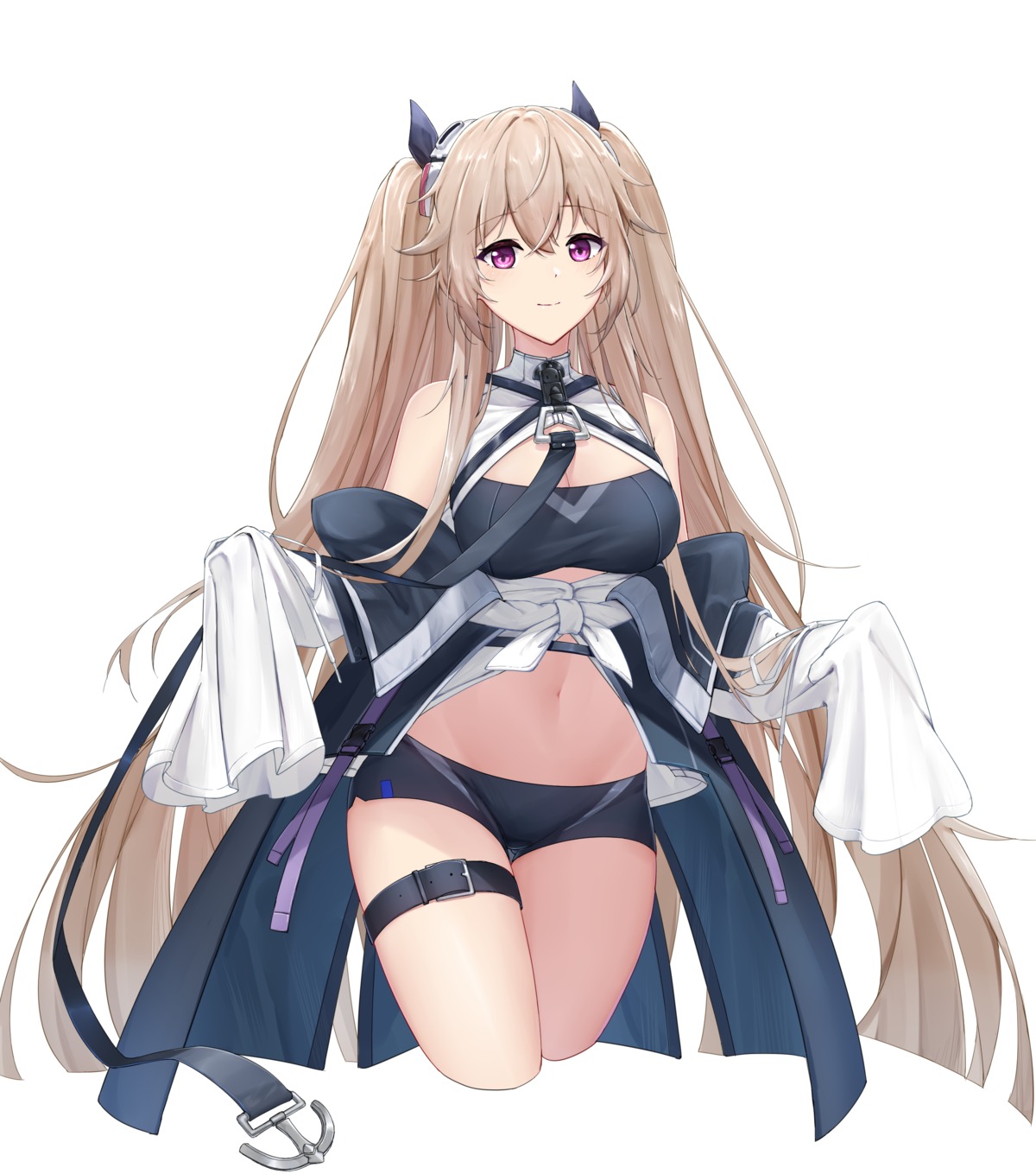 anchorage_(azur_lane) azur_lane cleavage garter kafeifeifeifeifeifei_jiemo_jun