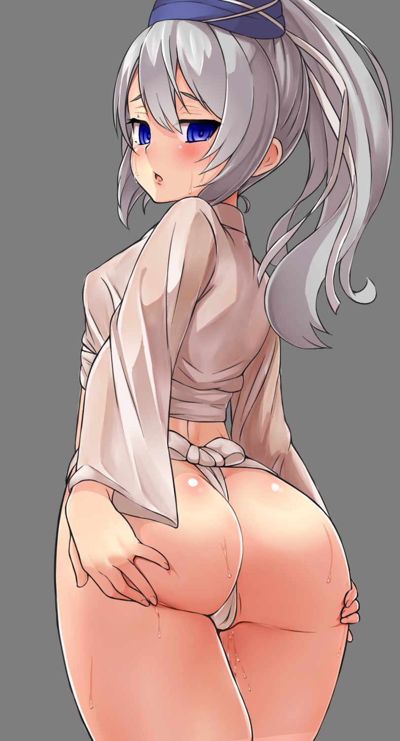 ass cameltoe fundoshi mononobe_no_futo no_bra see_through shiron thong touhou transparent_png