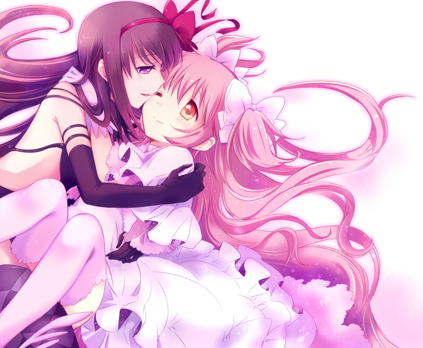 akemi_homura kaname_madoka mahou_shoujo_madoka_magica yamada_ako yuri