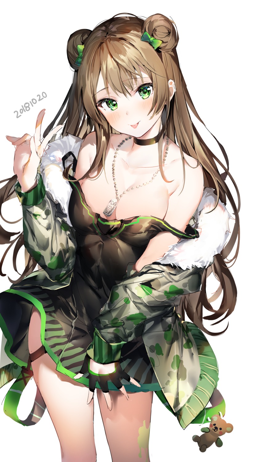 dress girls_frontline no_bra open_shirt rfb_(girls_frontline) skirt_lift umibouzu