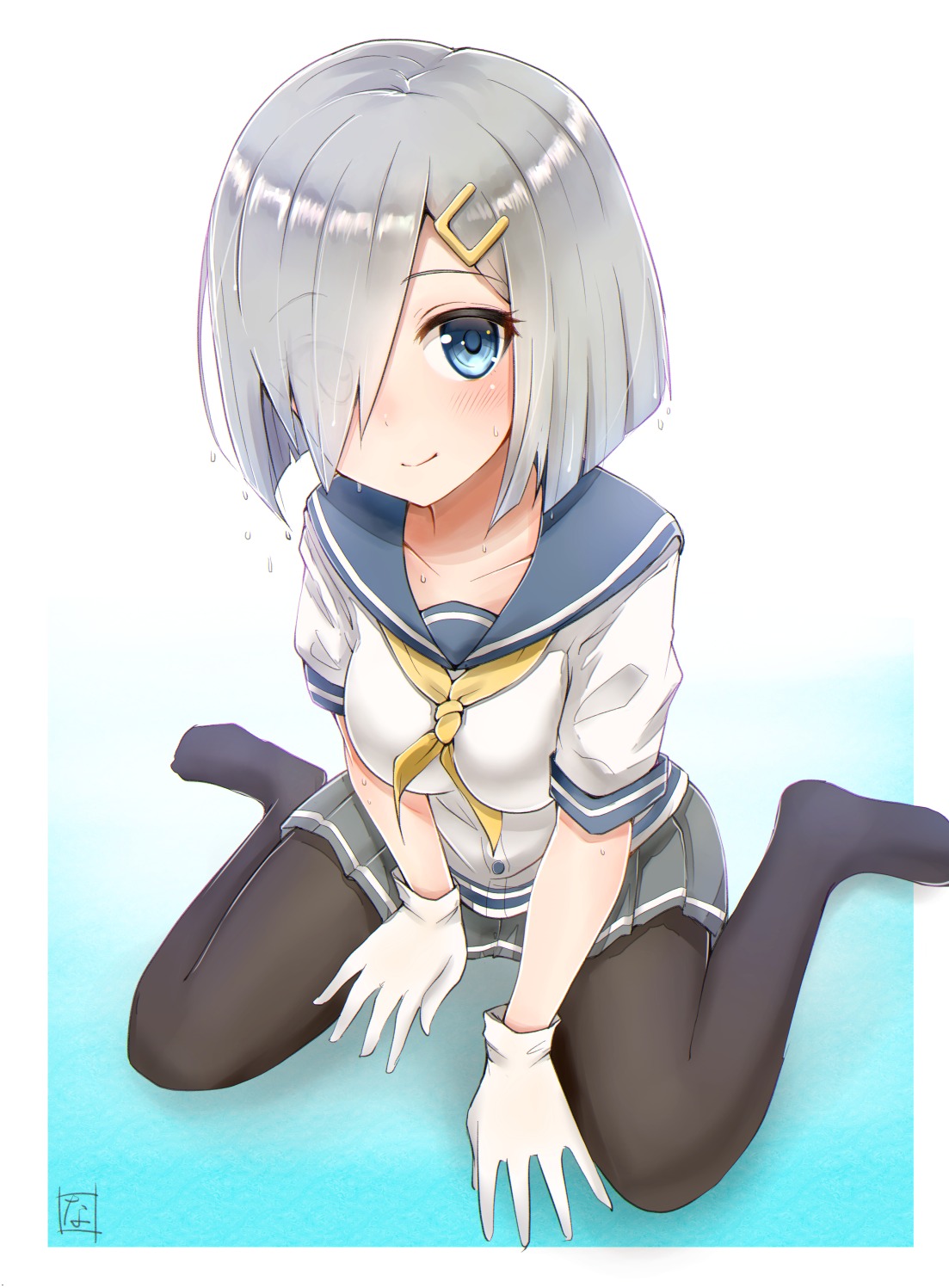 hamakaze_(kancolle) kantai_collection nayuhi pantyhose seifuku