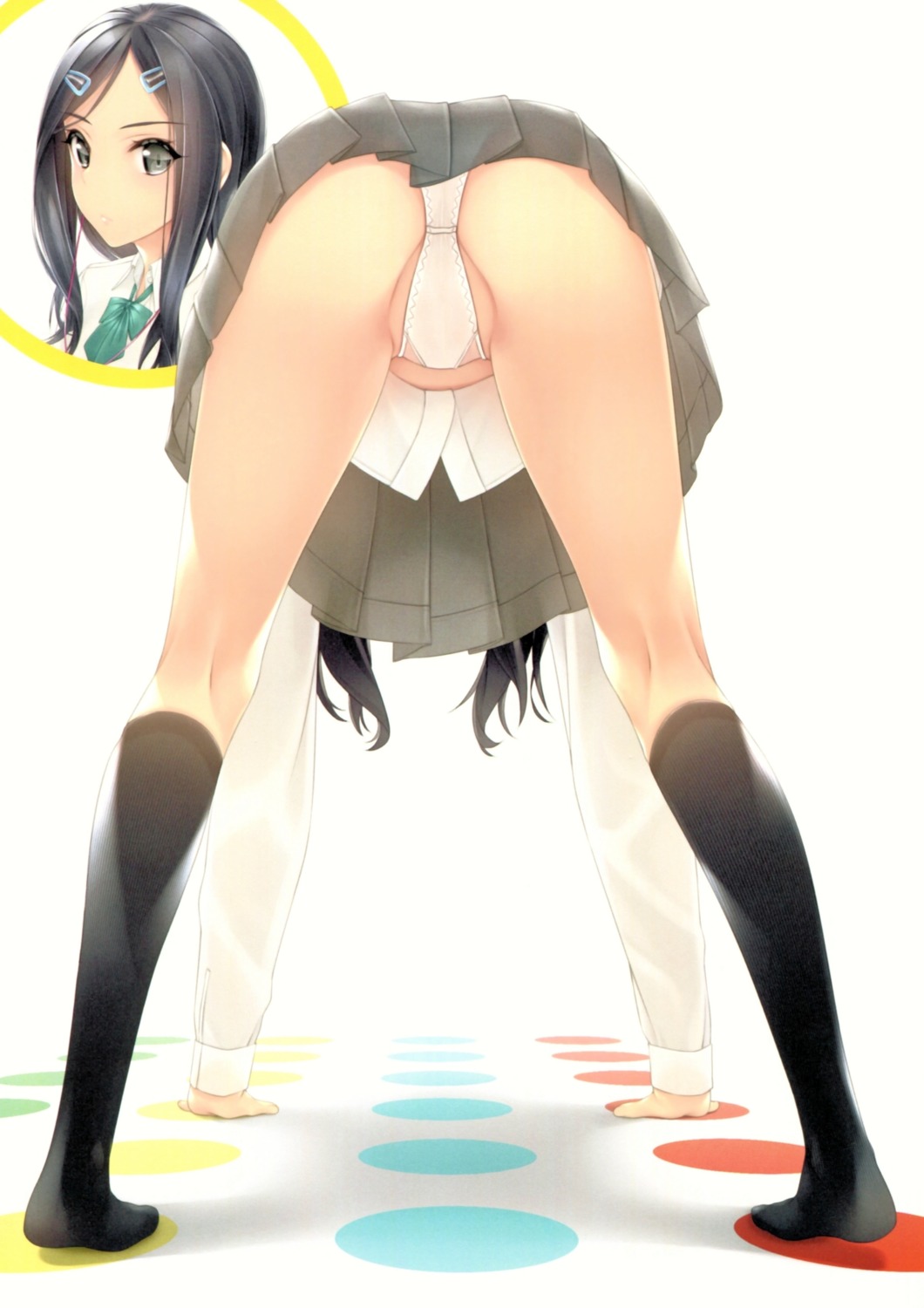 ass murakami_suigun pantsu see_through seifuku skirt_lift