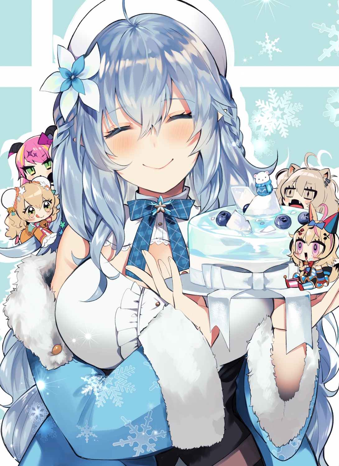 animal_ears chibi elf hololive mano_aloe mayana_(bbpp) momosuzu_nene omaru_polka pointy_ears shishiro_botan yukihana_lamy