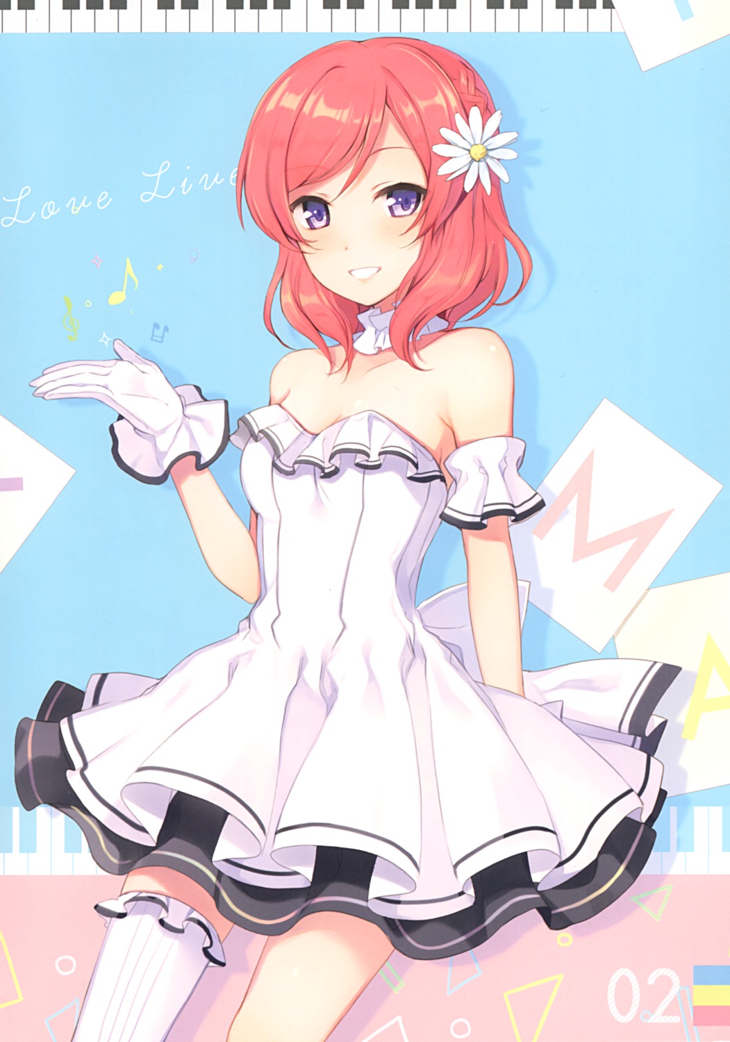 6u cleavage dress eternal_land love_live! nishikino_maki thighhighs