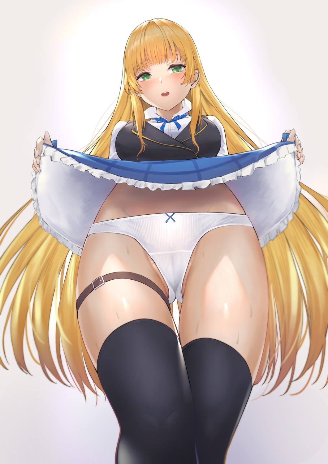 garter pantsu seifuku shuangyijiu skirt_lift thighhighs