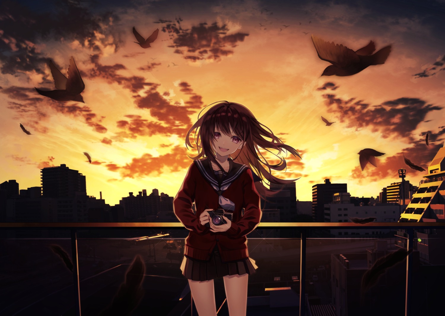 landscape natsu_tora seifuku sweater