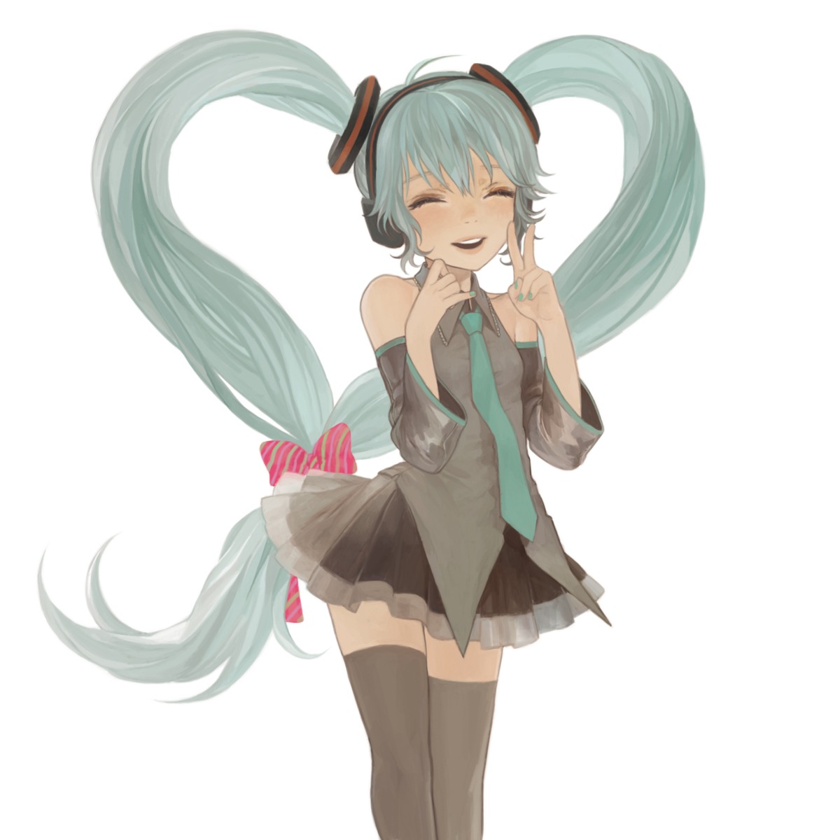 hatsune_miku matayoshi thighhighs vocaloid