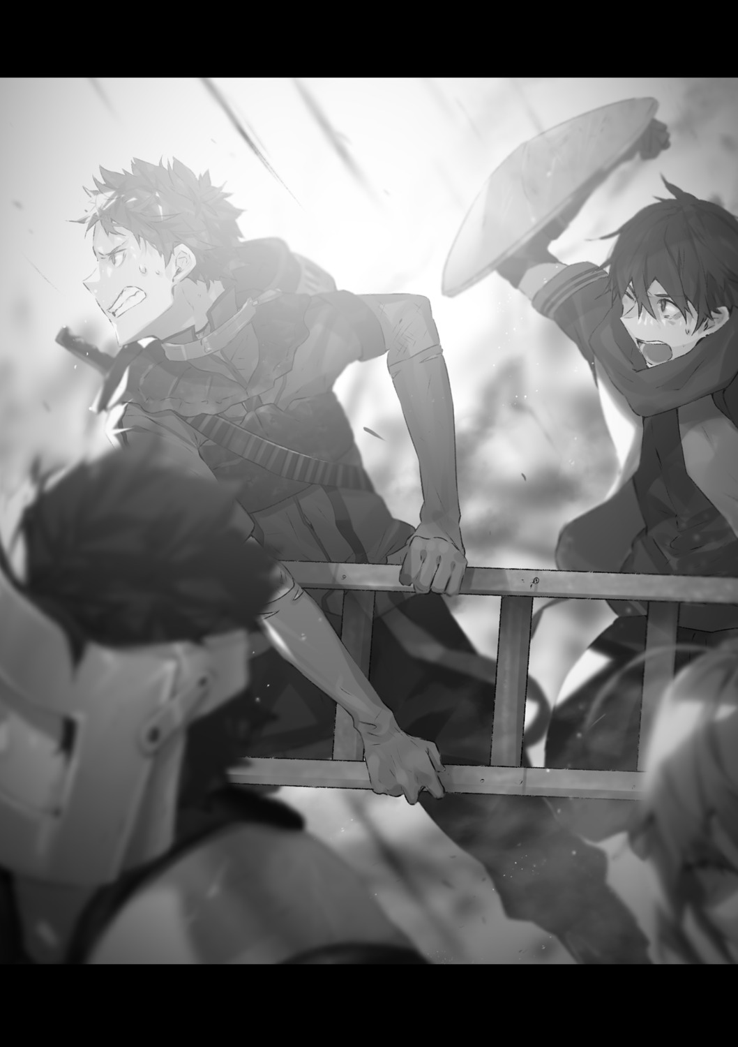 hai_to_gensou_no_grimgar monochrome shirai_eiri