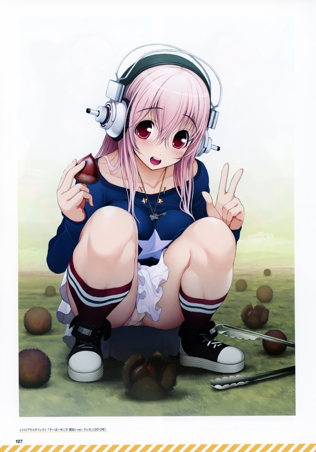 bleed_through headphones pantsu sonico super_sonico tsuji_santa