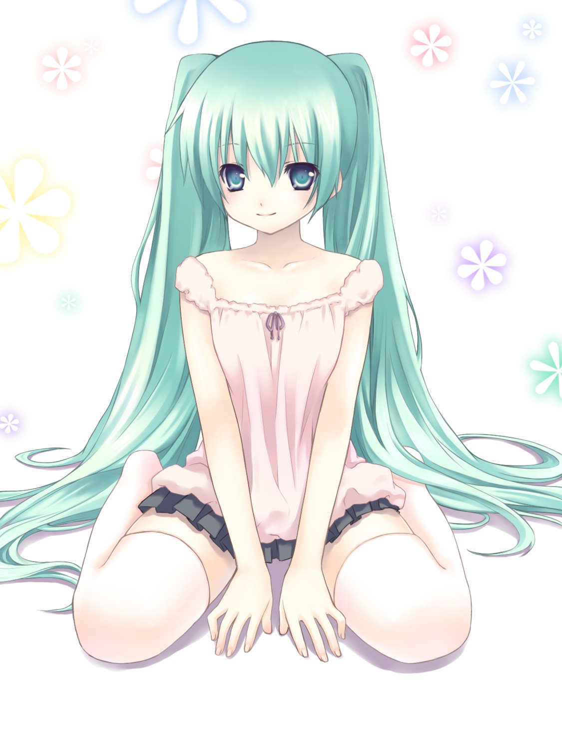 dress hatsune_miku nana_mikoto thighhighs vocaloid