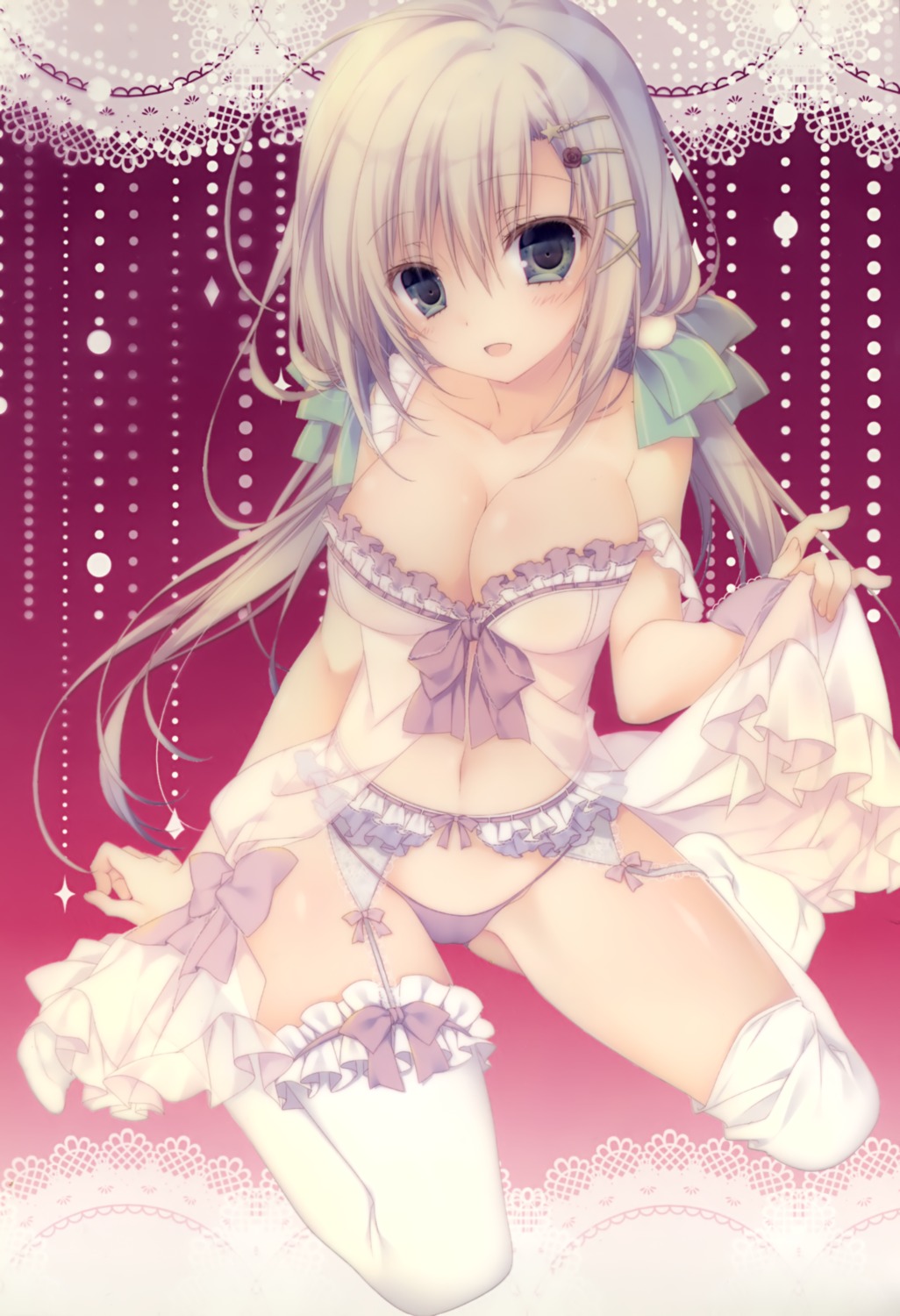 cameltoe garter_belt inugami_kira lingerie necotoxin pantsu see_through skirt_lift stockings thighhighs