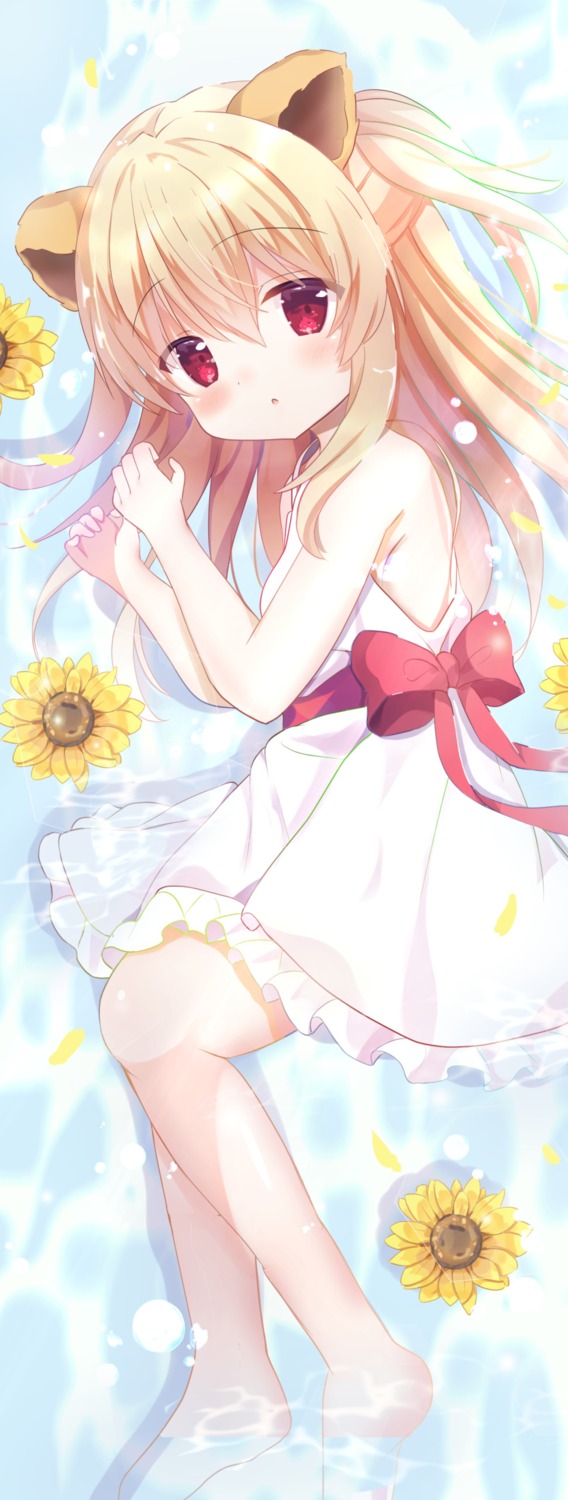 animal_ears dress no_bra summer_dress tagme wet