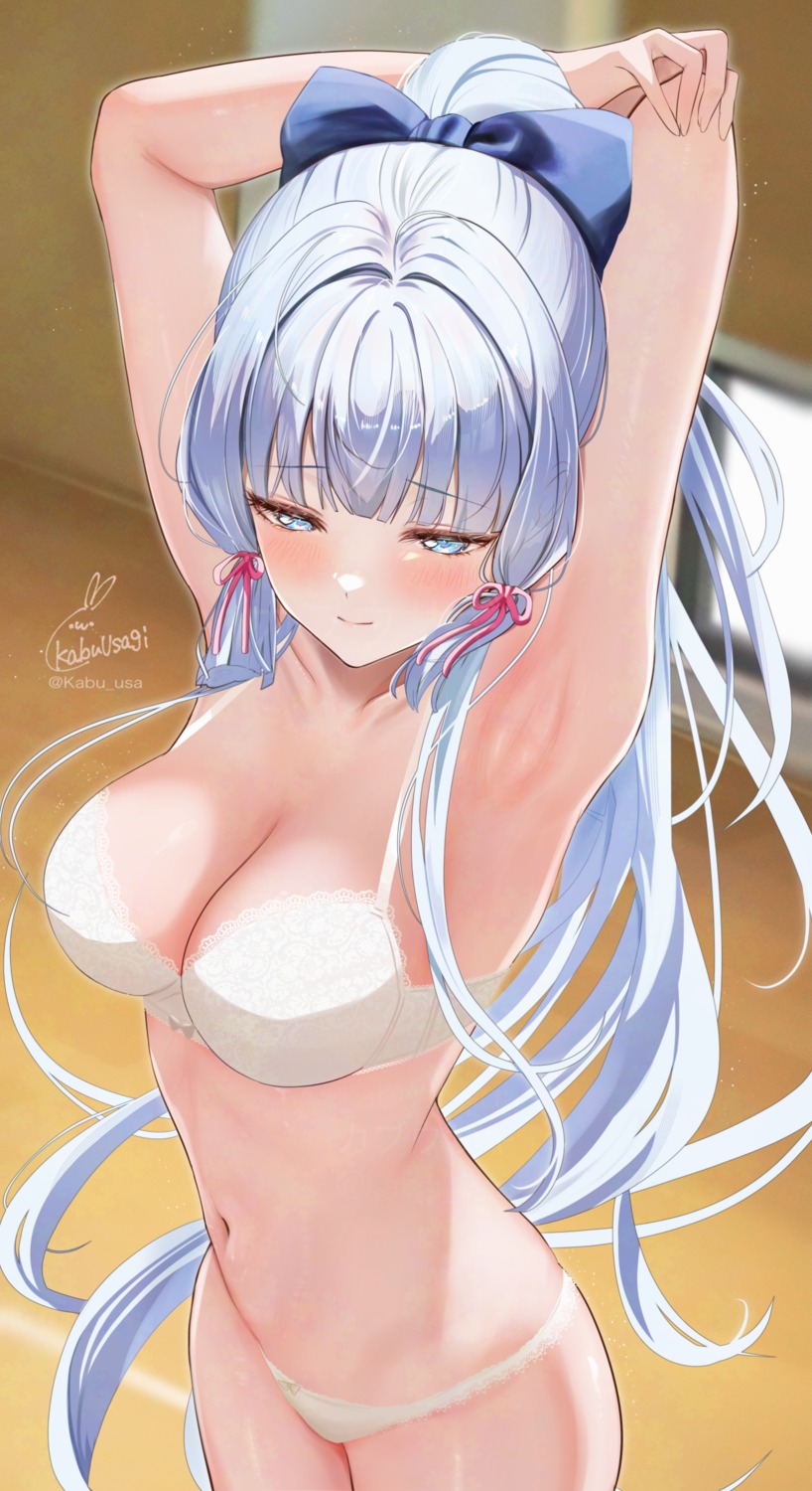 bra genshin_impact kabu_usagi kamisato_ayaka pantsu