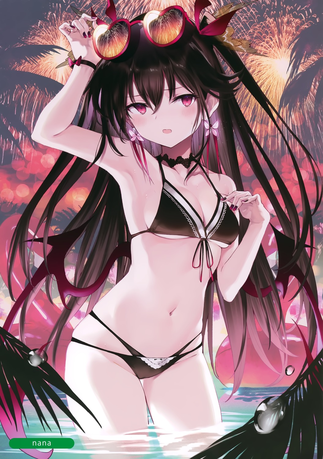 bikini megane melonbooks nana_(luna_berry) swimsuits wet wings