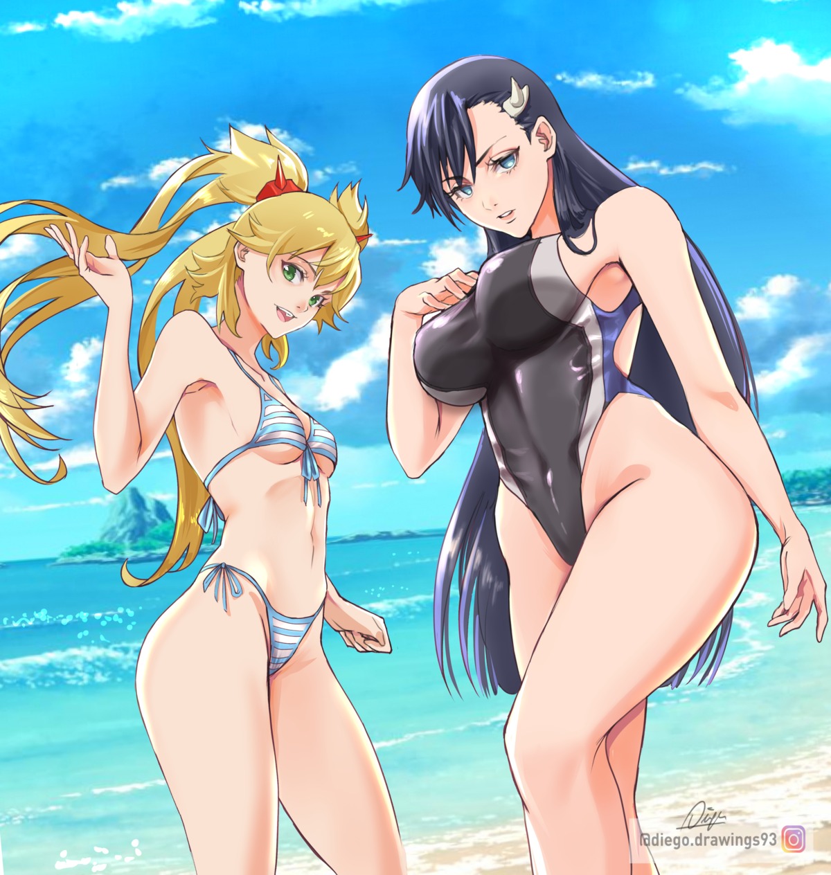 bikini bleach burn_the_witch crossover niihashi_noel ninny_spangcole swimsuits tagme