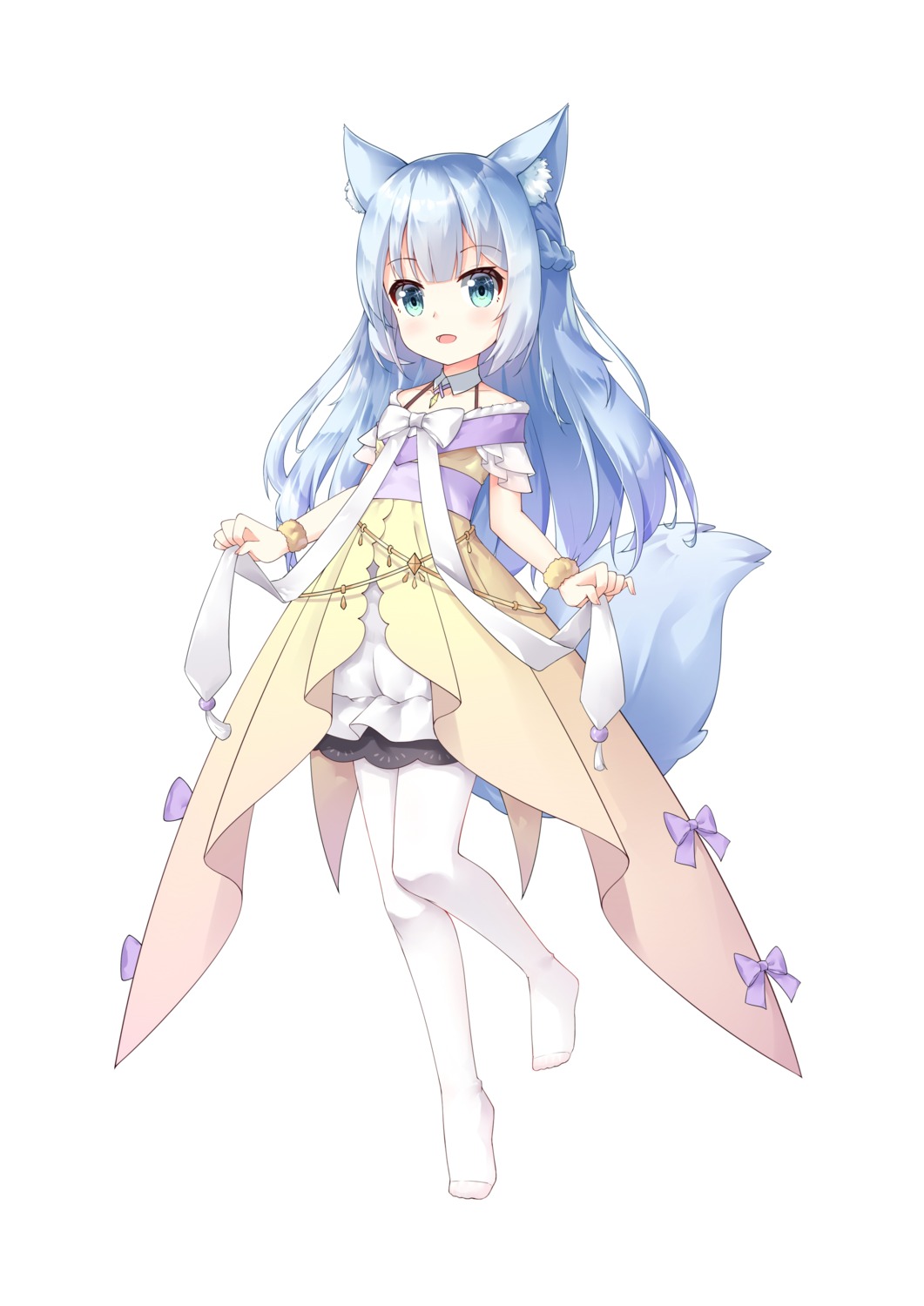 animal_ears chenglingguang dress kitsune pantyhose tail