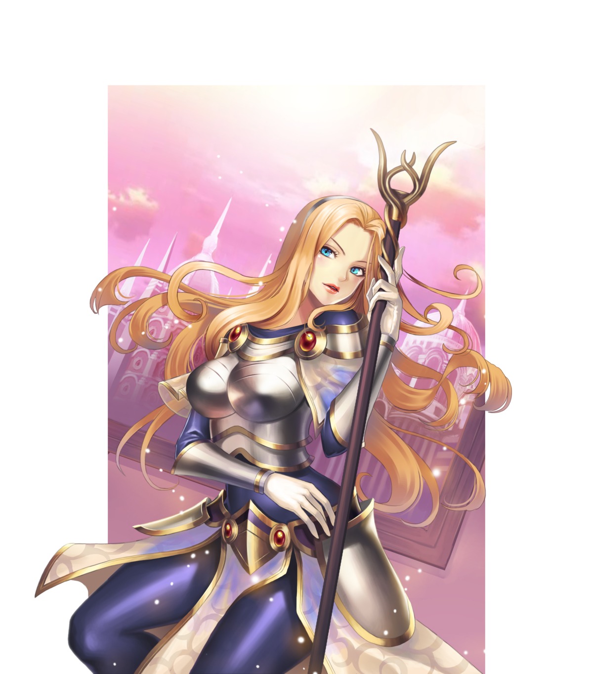 armor league_of_legends luxanna_crownguard pandora_(artist) weapon