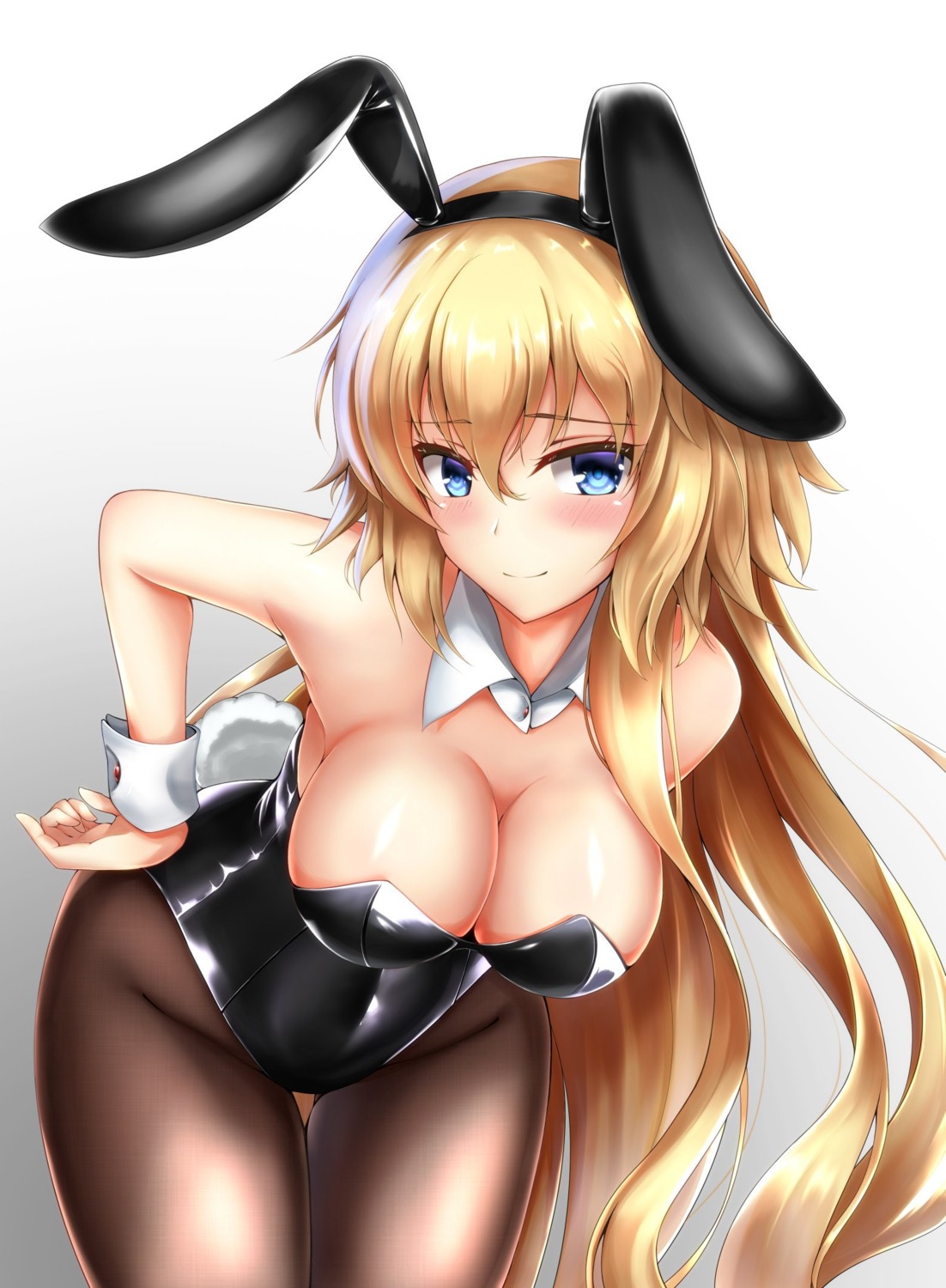 animal_ears bunny_ears bunny_girl cleavage fate/grand_order jeanne_d'arc pantyhose ray_(pixiv9514208) tail