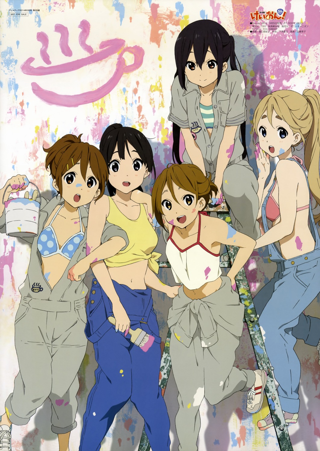 akiyama_mio bikini_top cream hirasawa_yui horiguchi_yukiko k-on! kotobuki_tsumugi nakano_azusa open_shirt overalls swimsuits tainaka_ritsu