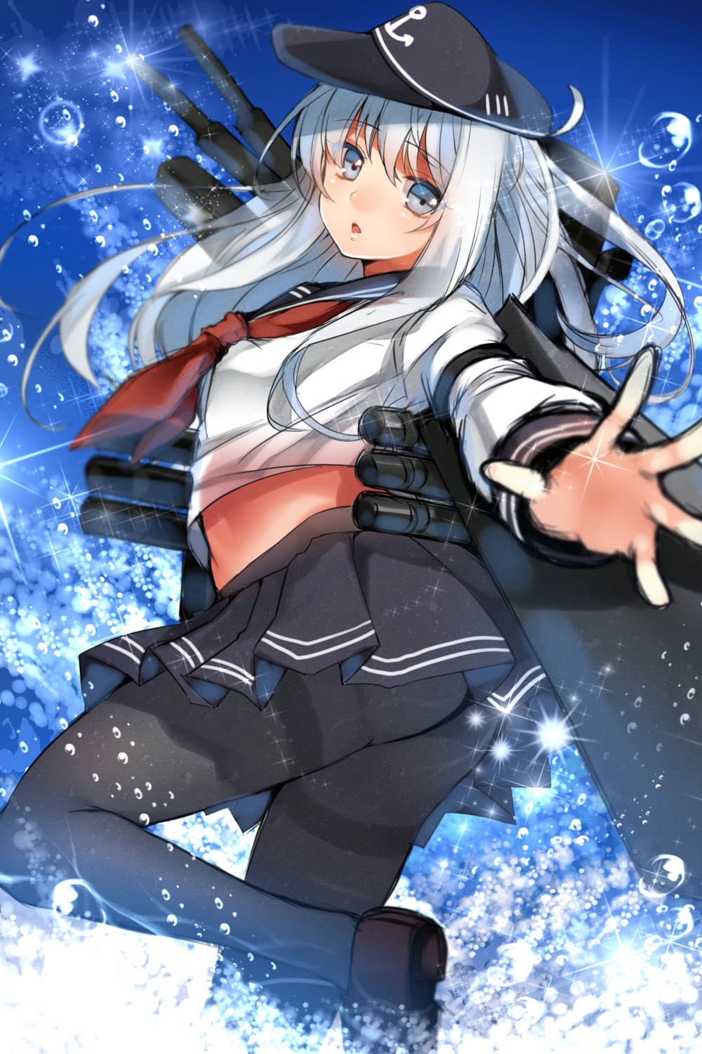 hibiki_(kancolle) kantai_collection kanzaki_maguro pantyhose seifuku