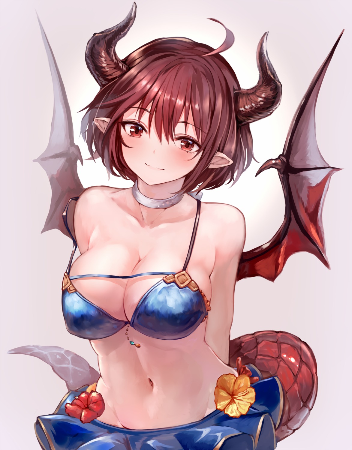 bikini granblue_fantasy horns pointy_ears sukemyon swimsuits tail wings