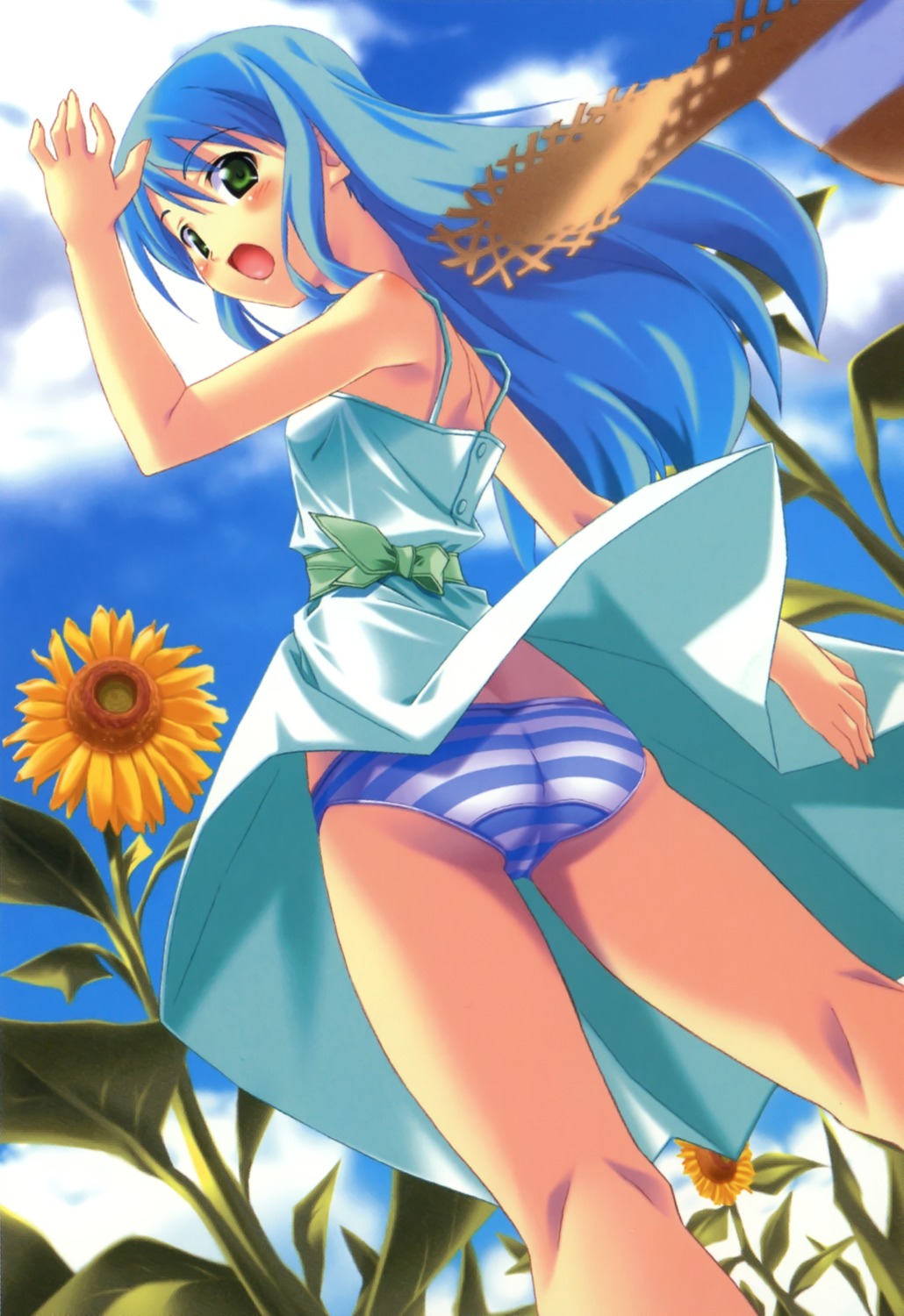 ass dress kuuchuu_yousai pantsu shimapan summer_dress