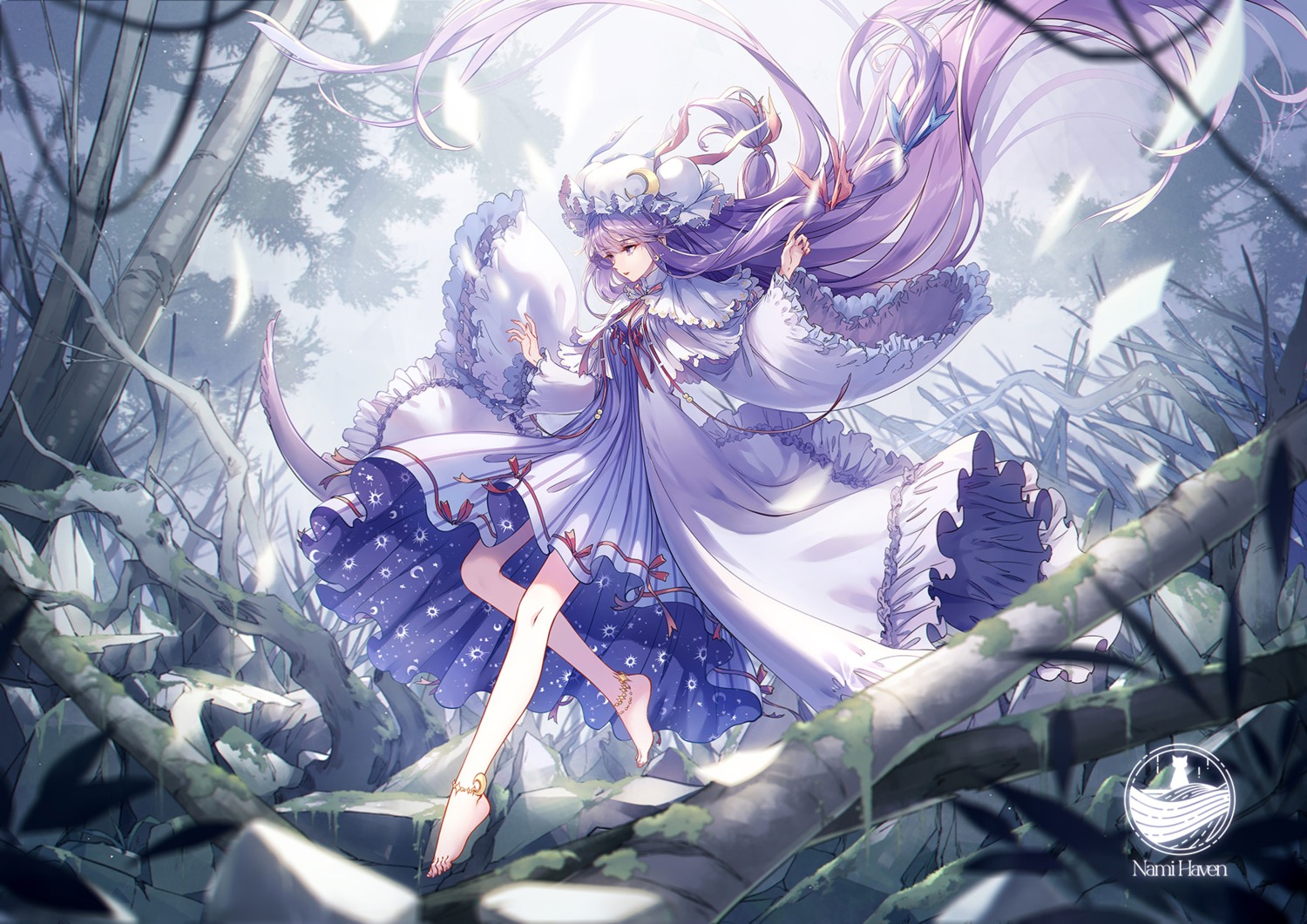 dress kieta patchouli_knowledge skirt_lift touhou