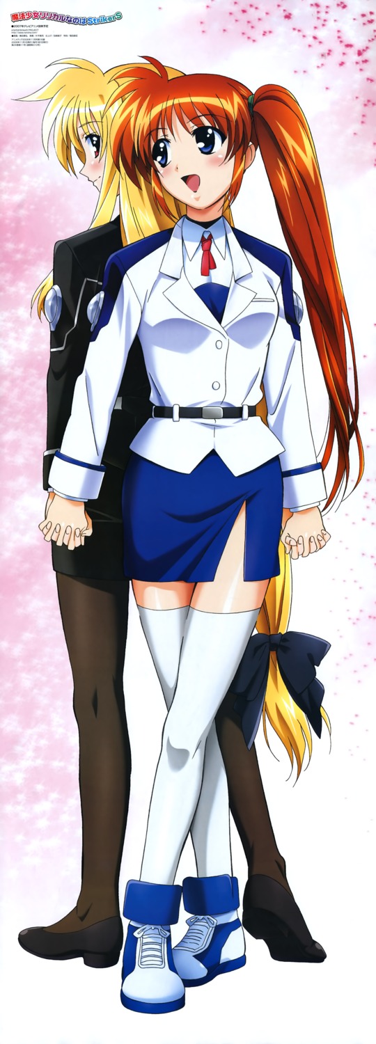 fate_testarossa mahou_shoujo_lyrical_nanoha mahou_shoujo_lyrical_nanoha_strikers pantyhose takamachi_nanoha thighhighs uniform