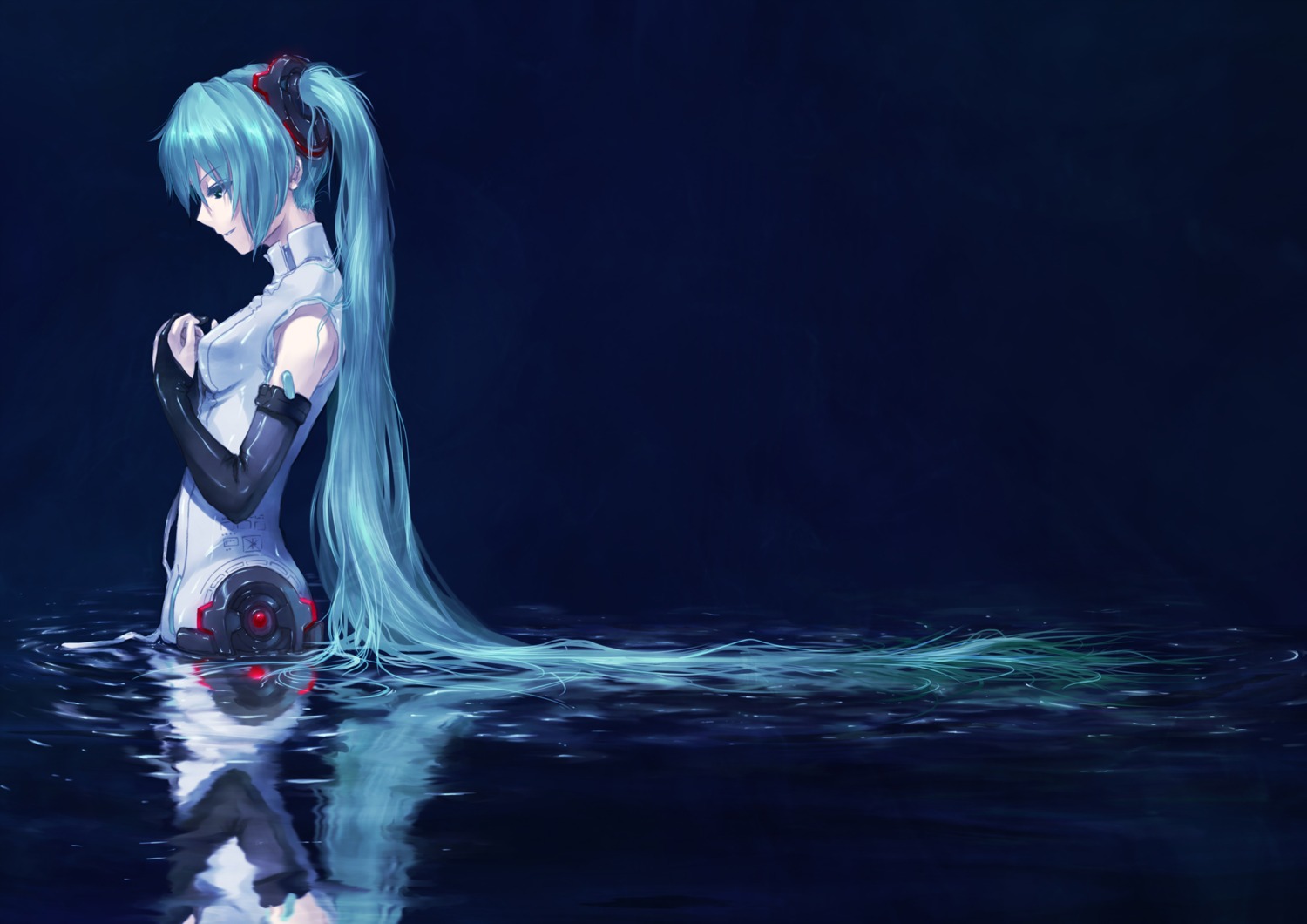 hatsune_miku landscape mecha_musume miku_append totuka vocaloid vocaloid_append