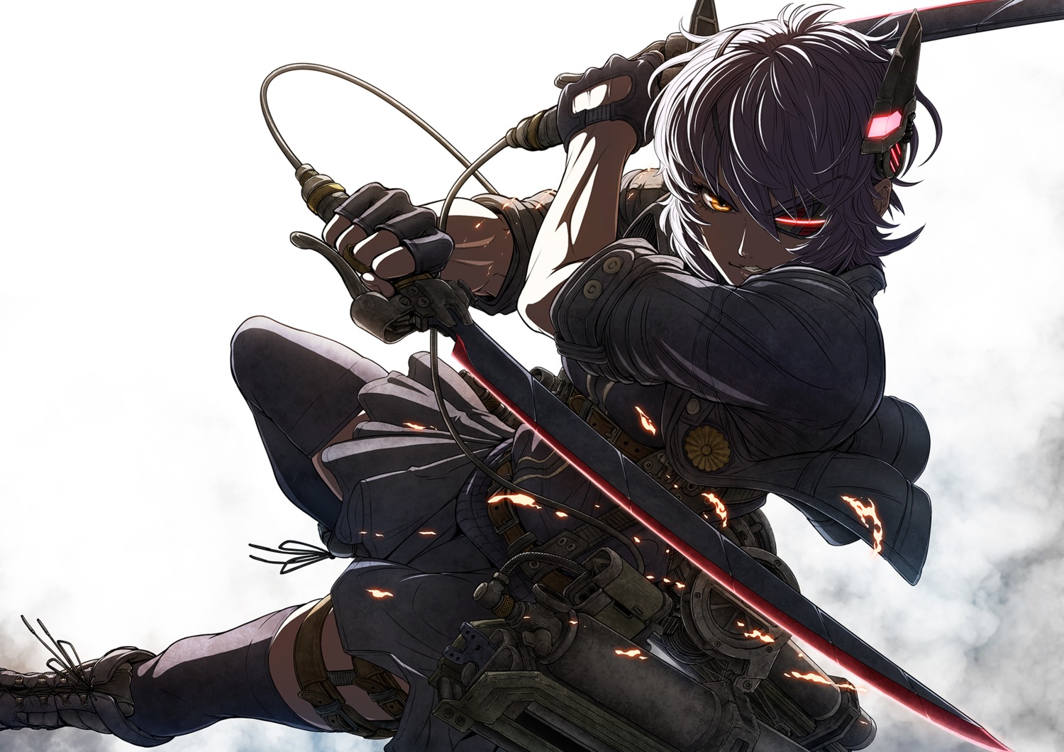 cosplay eyepatch imizu_(nitro_unknown) kantai_collection shingeki_no_kyojin sword tenryuu_(kancolle) thighhighs