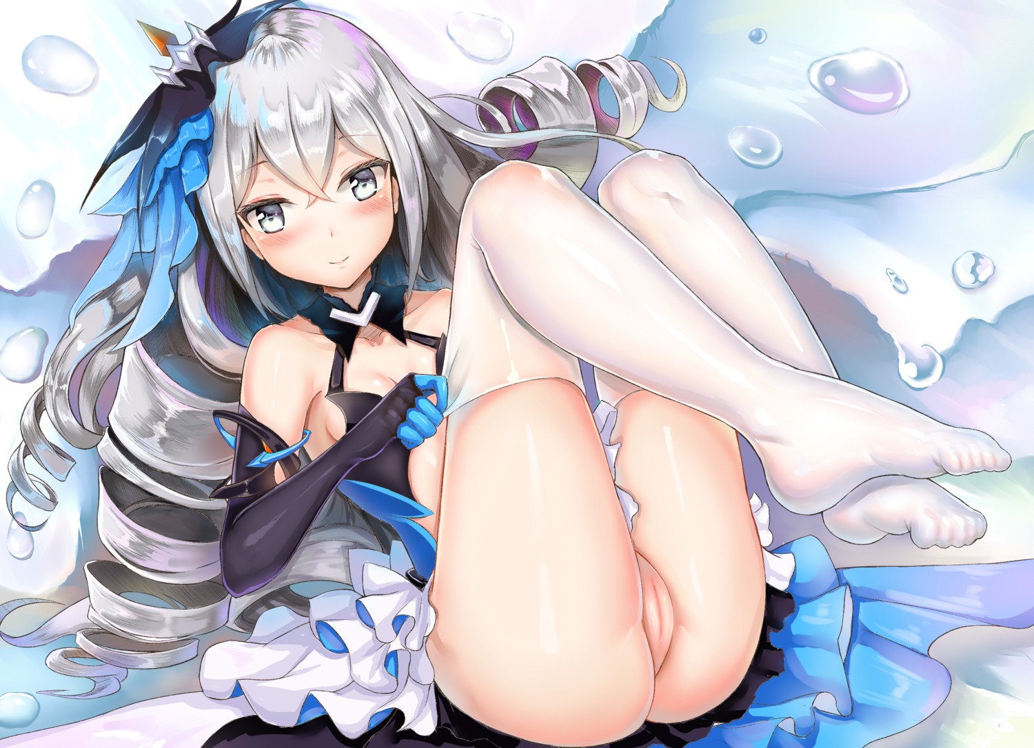 benghuai_xueyuan bronya_zaychik feet honkai_impact kanon_12361024 nopan pussy skirt_lift thighhighs uncensored