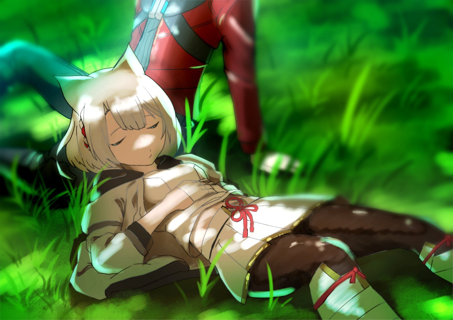 animal_ears karian909 mio_(xenoblade_3) noah_(xenoblade_3) pantyhose xenoblade xenoblade_chronicles_3