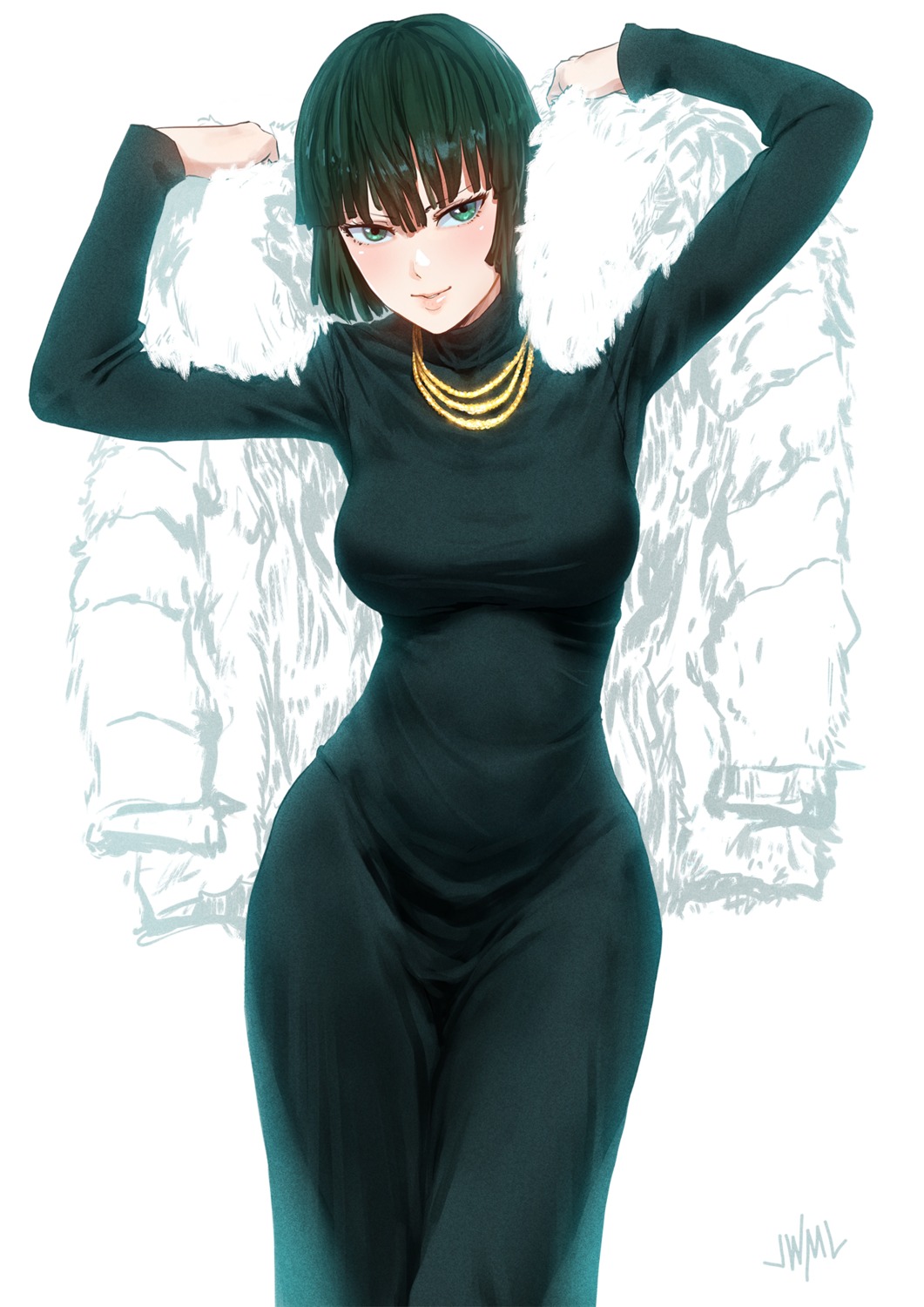 dress fubuki_(one_punch_man) one_punch_man see_through steamy_tomato