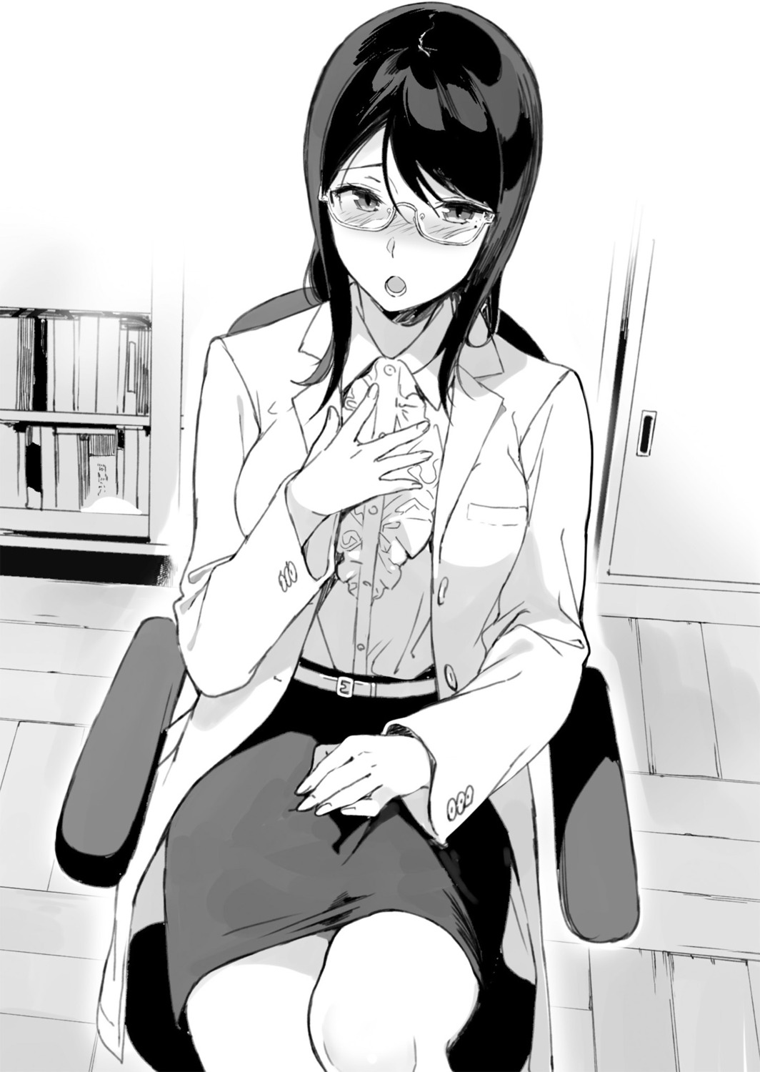 megane monochrome sasamori_tomoe