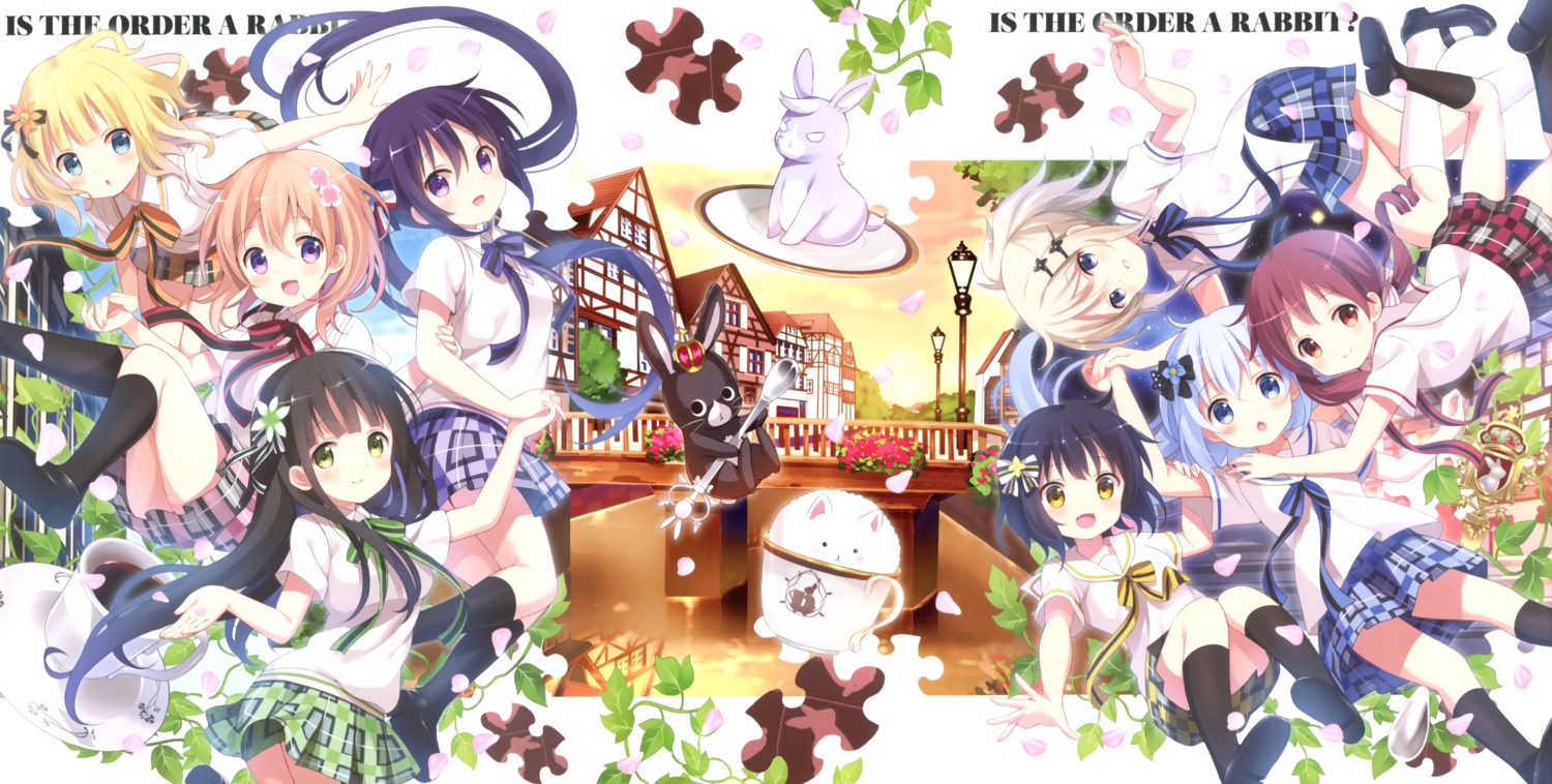 anko_(gochiusa) aoyama_midori gochuumon_wa_usagi_desu_ka? heels hoto_cocoa jouga_maya kafuu_chino kirima_sharo koi natsu_megumi seifuku tedeza_rize tippy_(gochiusa) ujimatsu_chiya wild_geese