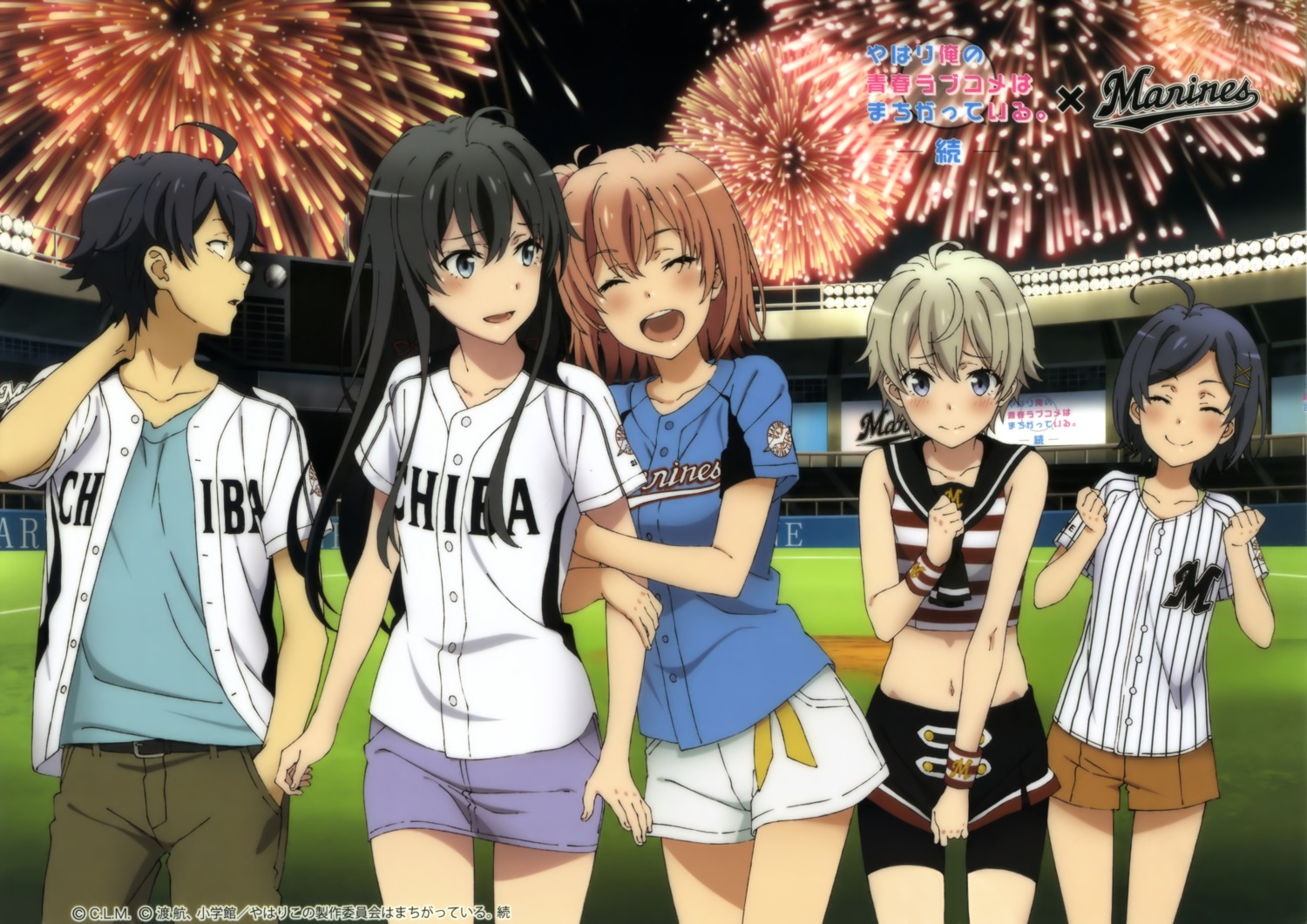 baseball bike_shorts hikigaya_hachiman hikigaya_komachi totsuka_saika yahari_ore_no_seishun_lovecome_wa_machigatteiru. yuigahama_yui yukinoshita_yukino