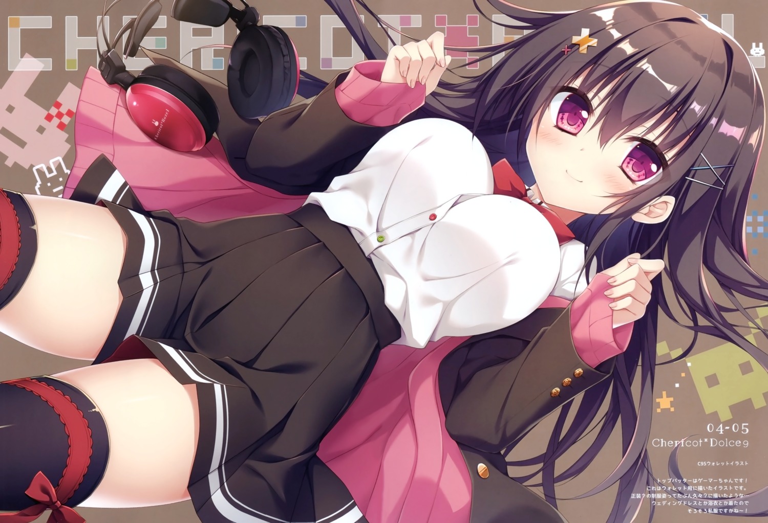 chericot_rozel headphones matsumiya_kiseri seifuku thighhighs tsugiri_noa