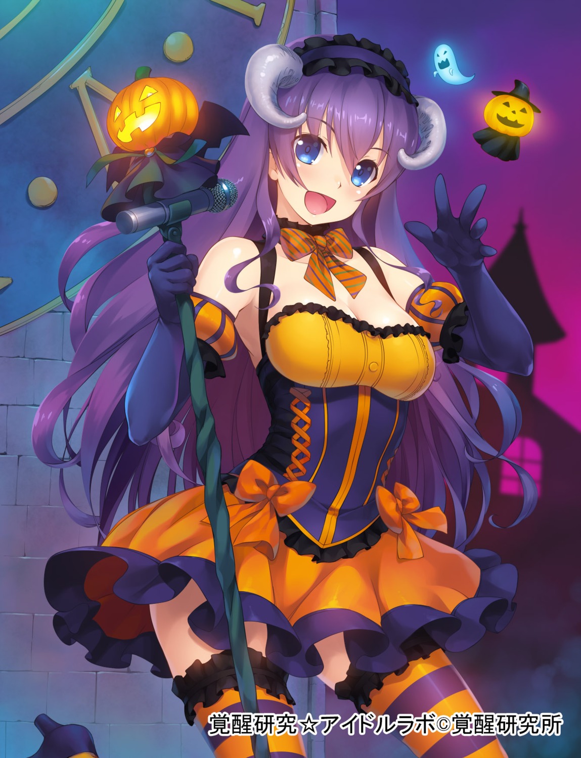 cleavage dress halloween heels horns idol_labo thighhighs wacchi