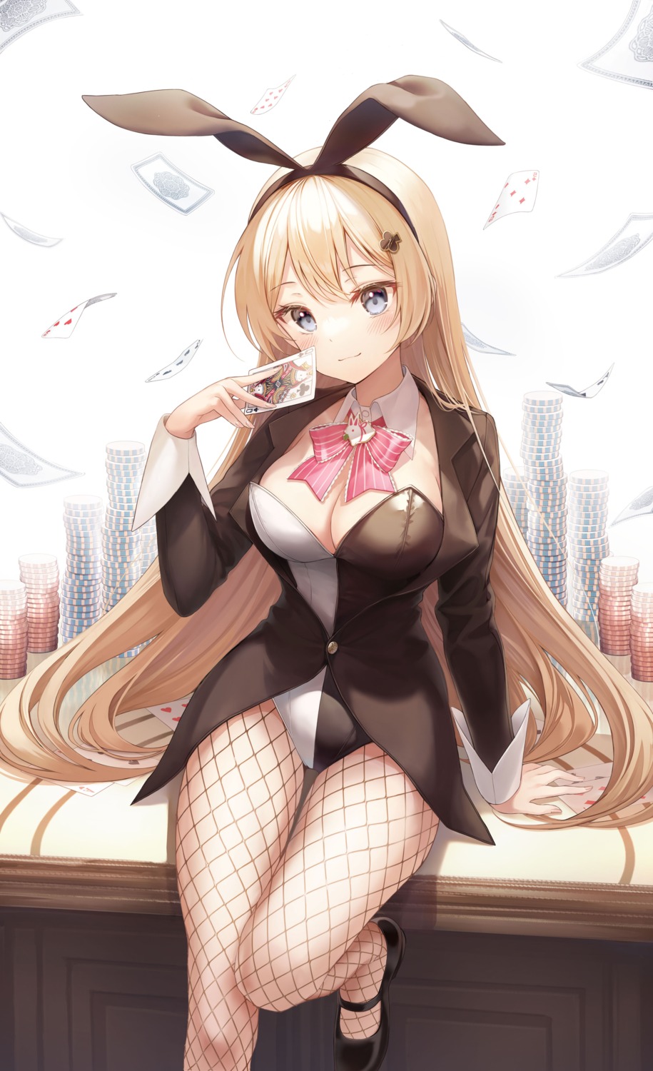 0v0_(l_seohui) animal_ears bunny_ears bunny_girl fishnets pantyhose