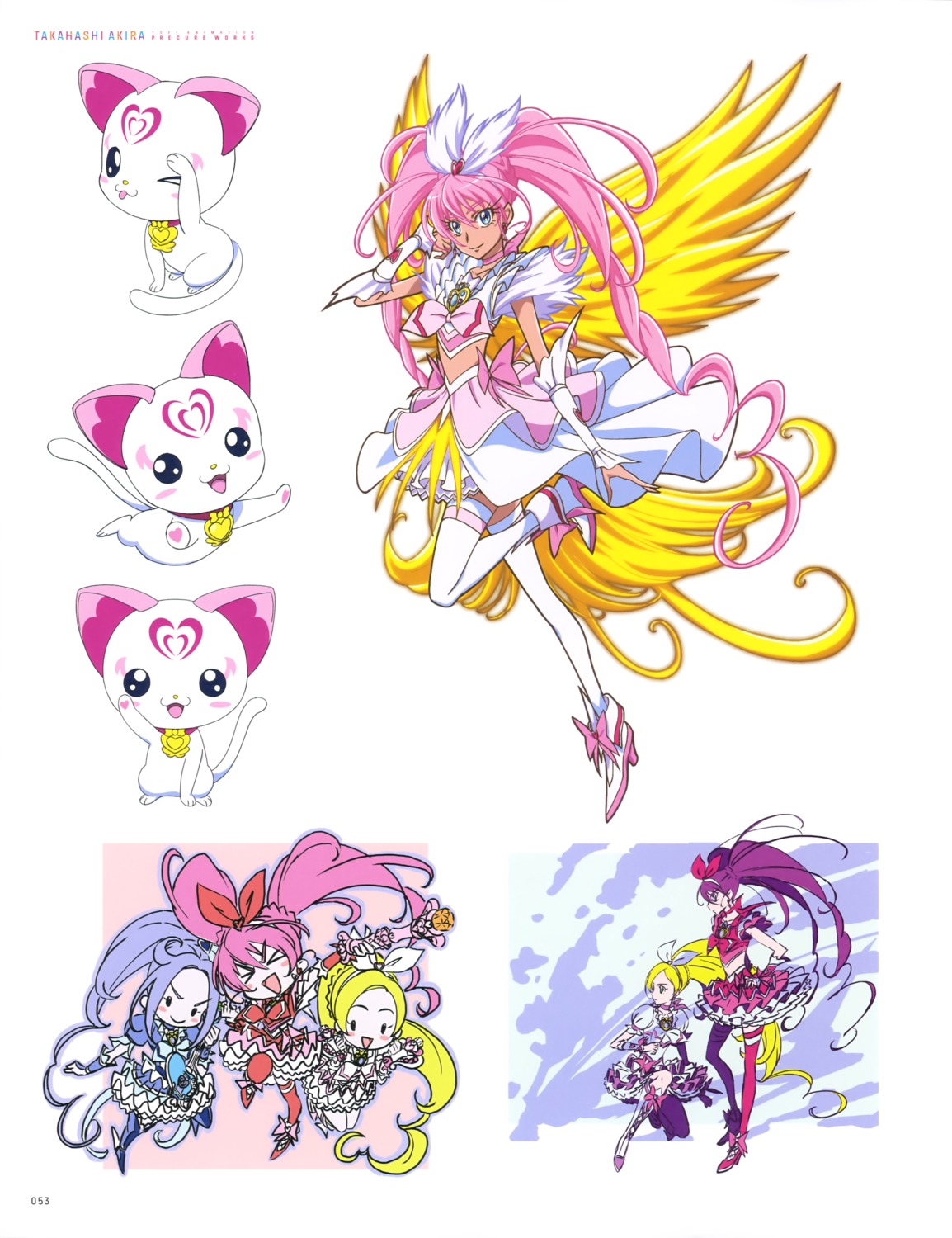 chibi dress heels houjou_hibiki hummy kurokawa_ellen minamino_kanade neko pretty_cure suite_pretty_cure takahashi_akira thighhighs wings