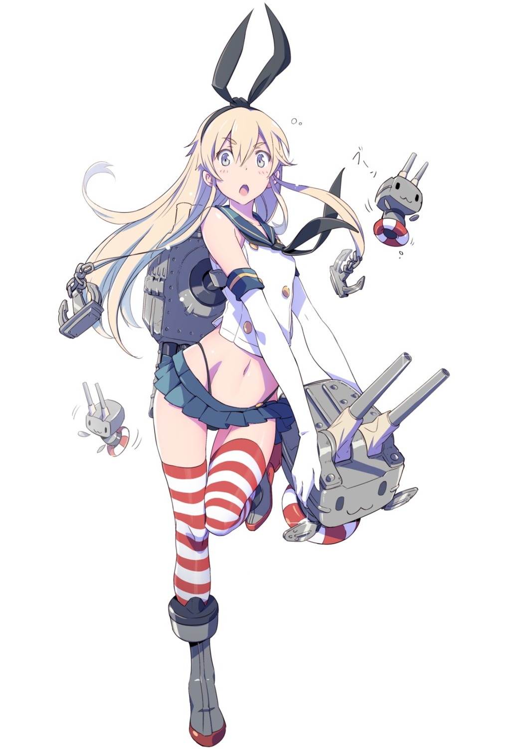 kantai_collection koyama_shigeto rensouhou-chan shimakaze_(kancolle) thighhighs thong