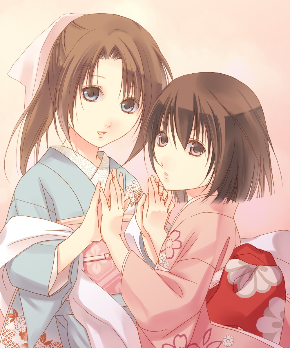 fuuchouin_kazuki get_backers japanese_clothes kakei_sakura kimono papillon10 trap