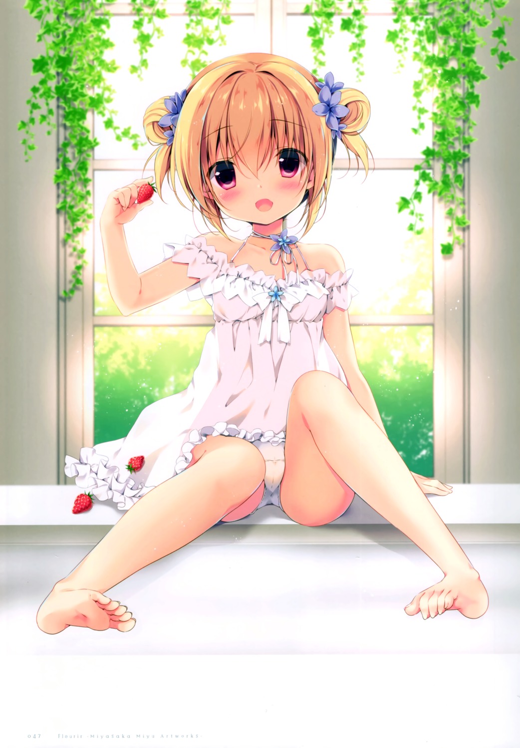 cameltoe canvas+garden dress feet hoshigaoka_ciel loli miyasaka_miyu pantsu see_through skirt_lift summer_dress