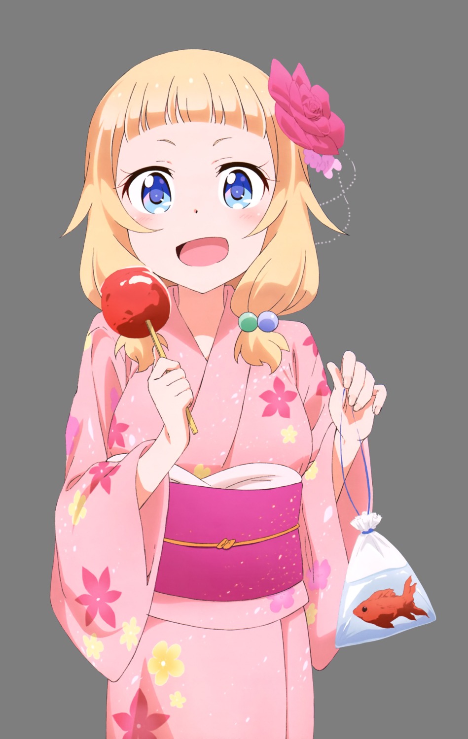 new_game! sakura_nene transparent_png yukata