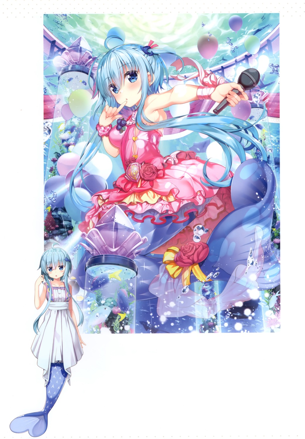 dress fujima_takuya mermaid monster_girl tail uniform