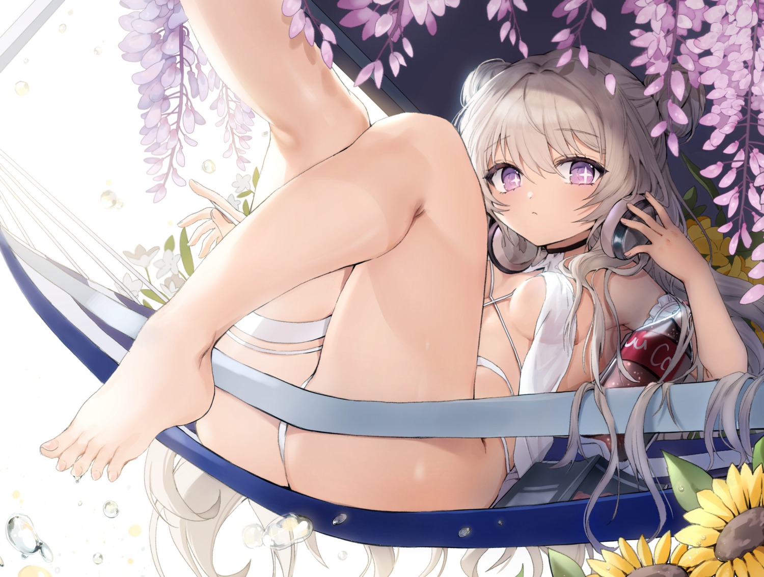 azur_lane bikini feet garter le_malin_(azur_lane) mamong see_through swimsuits thong