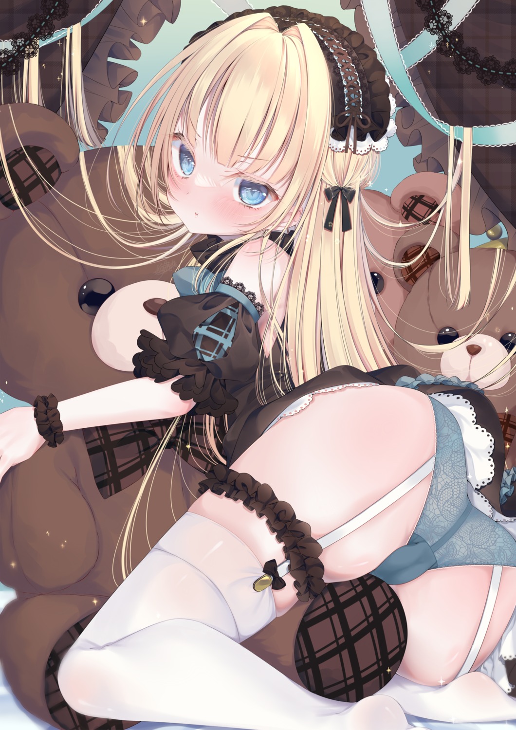 ass cameltoe dress garter loli lolita_fashion pantsu skirt_lift stockings thighhighs tokitou_setsuna