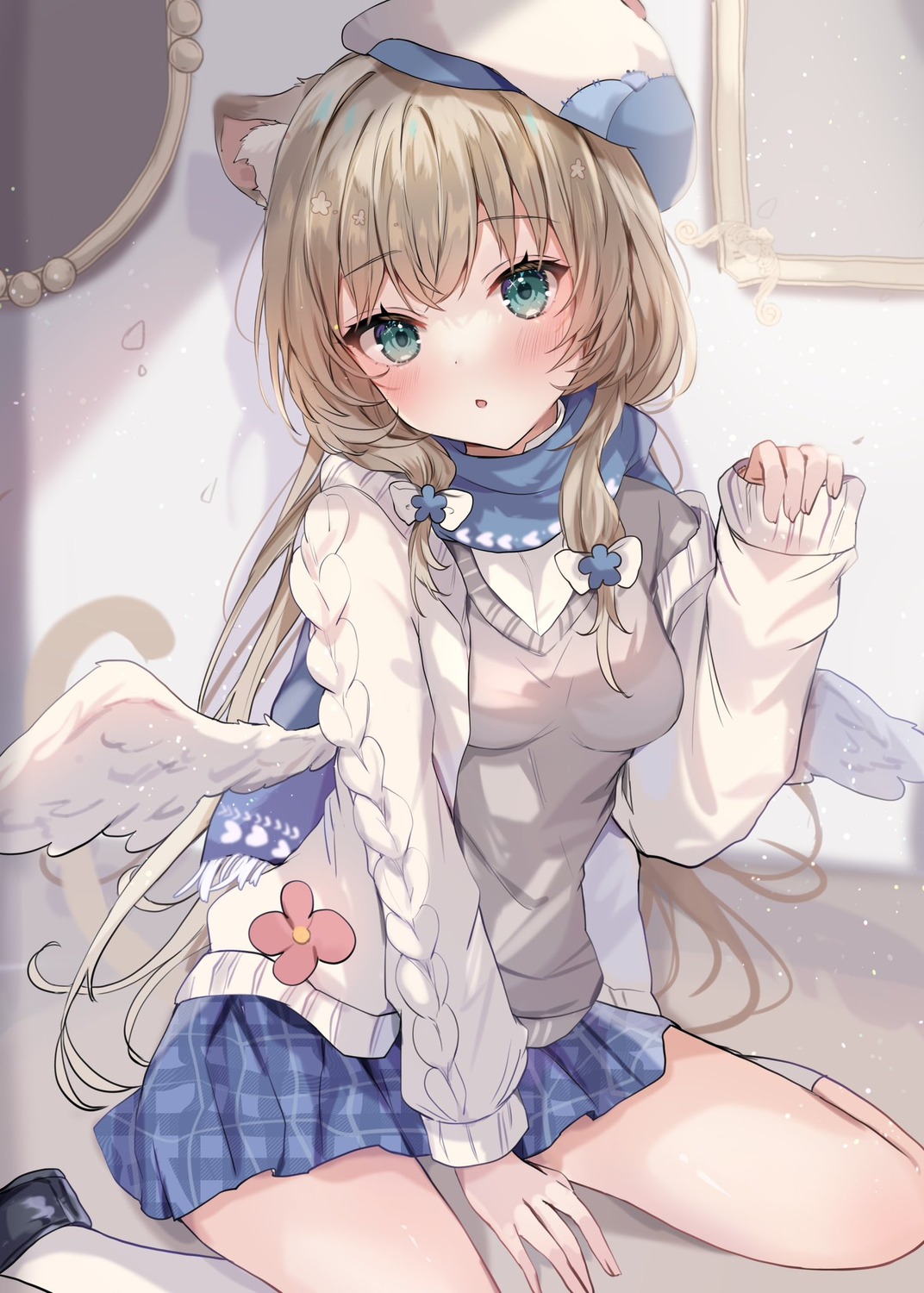 animal_ears maruro nekomimi sweater tail wings