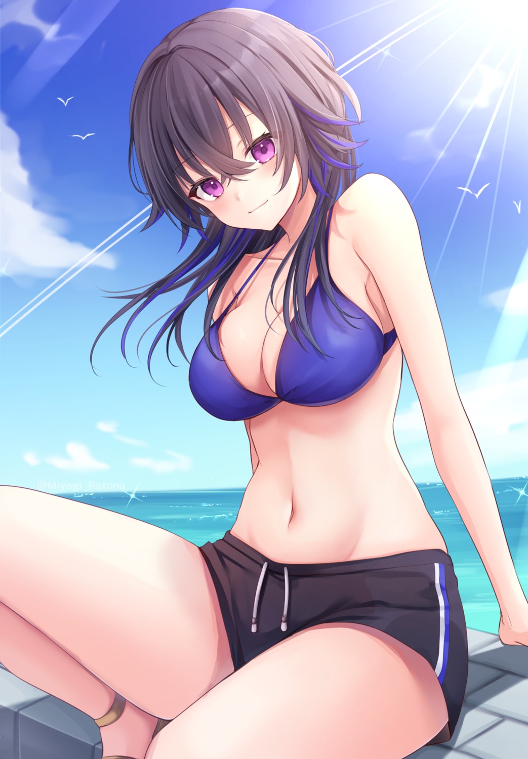 bikini_top cleavage ichinose_uruha lupinus_virtual_games miyagi_ratona swimsuits