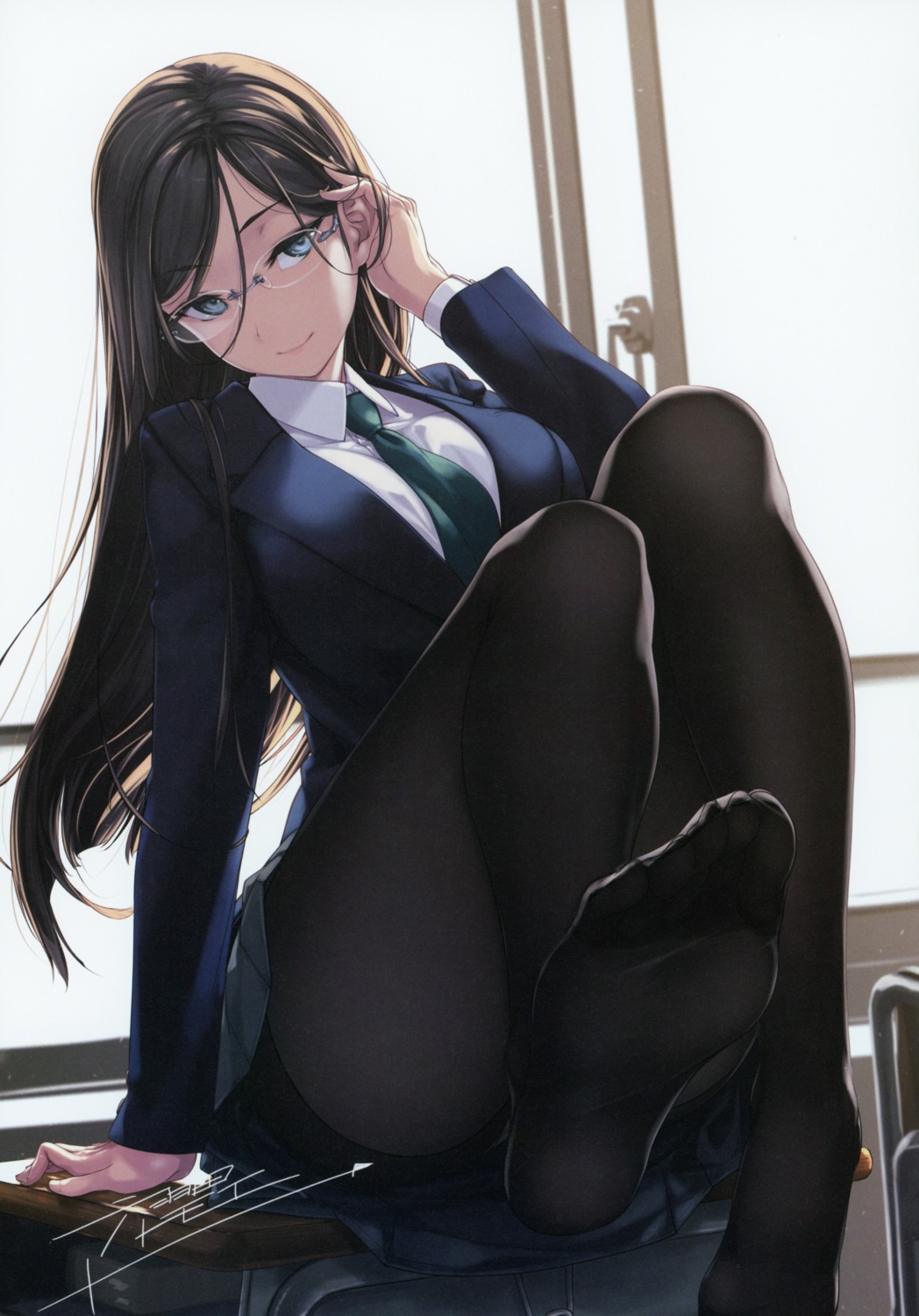 feet megane pantsu pantyhose rokuwata_tomoe screening seifuku